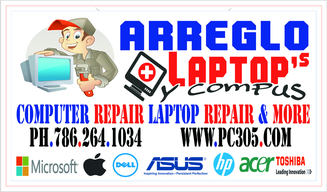 Certified technician repairing a computer in Miami